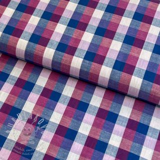 Bavlněná látka YARN DYED Square cerise