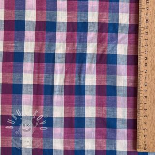 Bavlněná látka YARN DYED Square cerise