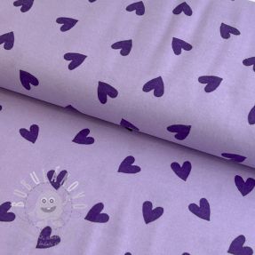Bavlněná látka FLANNEL Hearts lavender