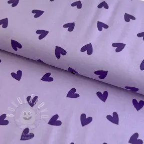 Bavlněná látka FLANNEL Hearts lavender
