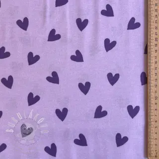 Bavlněná látka FLANNEL Hearts lavender