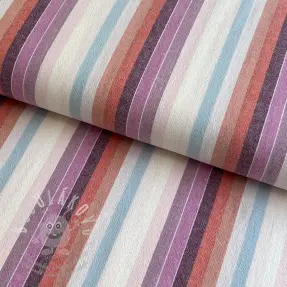 Bavlněná látka YARN DYED Line multi