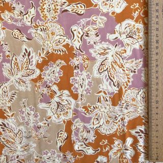 Viskóza SATIN Flowie Noe orange digital print