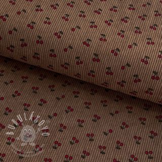 Manšestr STRETCH Little cherry taupe