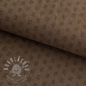 Manšestr STRETCH Little bunny taupe