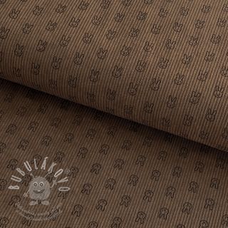 Manšestr STRETCH Little bunny taupe