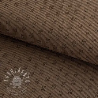 Manšestr STRETCH Little bunny taupe