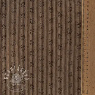 Manšestr STRETCH Little bunny taupe