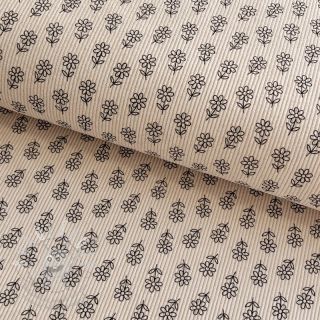 Manšestr STRETCH Little flower light sand