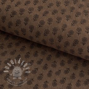 Manšestr STRETCH Little flower taupe