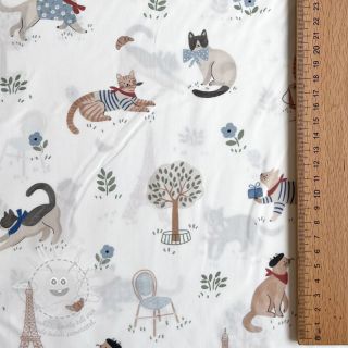 Bavlněná látka Vive la France design A digital print
