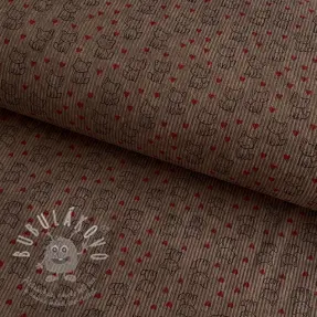Manšestr STRETCH Little foxes taupe