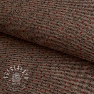 Manšestr STRETCH Little foxes taupe