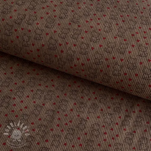 Levně Manšestr STRETCH Little foxes taupe