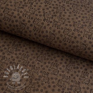 Manšestr STRETCH Little deer taupe