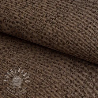 Manšestr STRETCH Little deer taupe