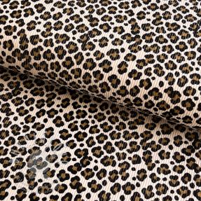 Manšestr STRETCH Little Leopard light sand