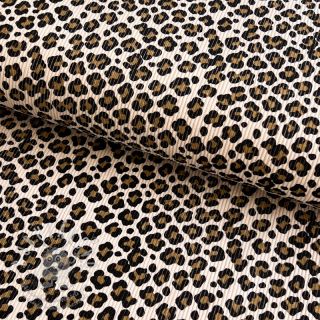 Manšestr STRETCH Little Leopard light sand