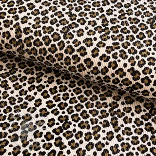 Manšestr STRETCH Little Leopard light sand