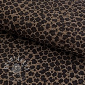 Manšestr STRETCH Little Leopard taupe