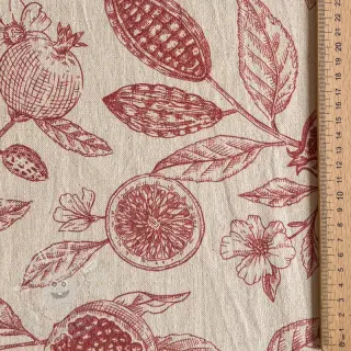 Dekorační látka RUSTIC VINTAGE PRINT Granata groseille