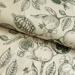Dekorační látka RUSTIC VINTAGE PRINT Granata kaki
