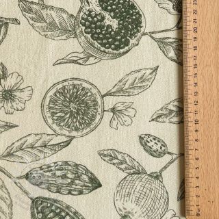 Dekorační látka RUSTIC VINTAGE PRINT Granata kaki