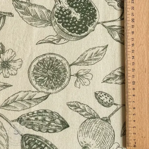 Dekorační látka RUSTIC VINTAGE PRINT Granata kaki