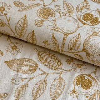 Dekorační látka RUSTIC VINTAGE PRINT Granata peanut