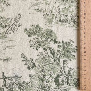Dekorační látka RUSTIC VINTAGE PRINT Gabrielle kaki