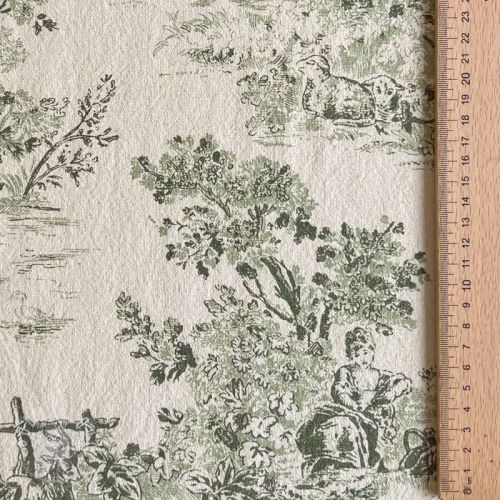 Dekorační látka RUSTIC VINTAGE PRINT Gabrielle kaki