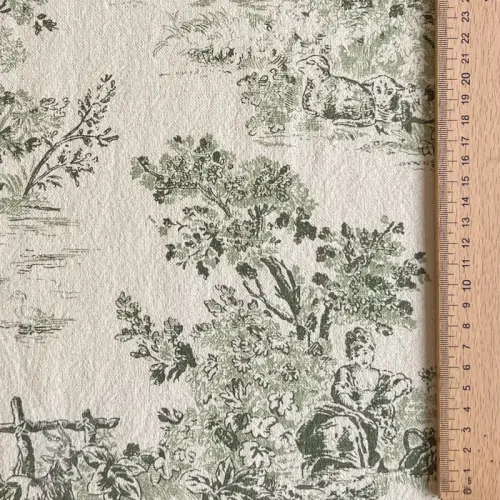 Dekorační látka RUSTIC VINTAGE PRINT Gabrielle kaki