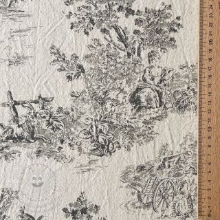 Dekorační látka RUSTIC VINTAGE PRINT Gabrielle fusian
