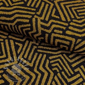 Dekorační látka jacquard Mesopotamie noir jaune