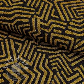 Dekorační látka jacquard Mesopotamie noir jaune