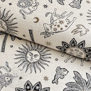 Dekorační látka jacquard Pygmalion ecru noir
