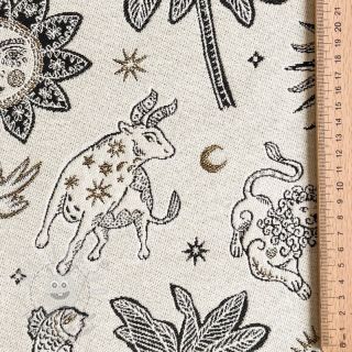 Dekorační látka jacquard Pygmalion ecru noir