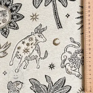 Dekorační látka jacquard Pygmalion ecru noir