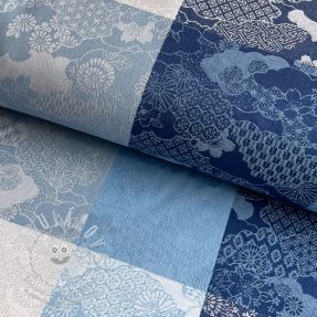 Dekorační látka FRENCH TABLE CLOTH JACQUARD Niwa allover indigo