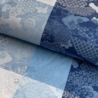 Dekorační látka FRENCH TABLE CLOTH JACQUARD Niwa allover indigo