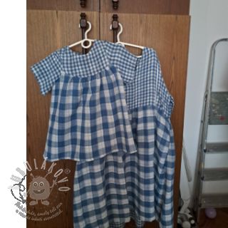 Dvojitá gázovina/mušelín Double sided CHECKS MINI indigo