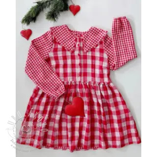 Dvojitá gázovina/mušelín Double sided CHECKS MINI red