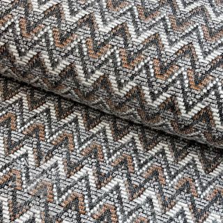 Pletenina jacquard Comfilia Zigzag wavy brown
