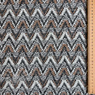 Pletenina jacquard Comfilia Zigzag wavy brown