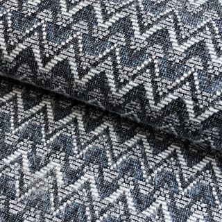 Pletenina jacquard Comfilia Zigzag wavy blue