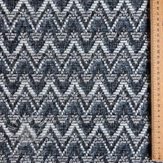 Pletenina jacquard Comfilia Zigzag wavy blue