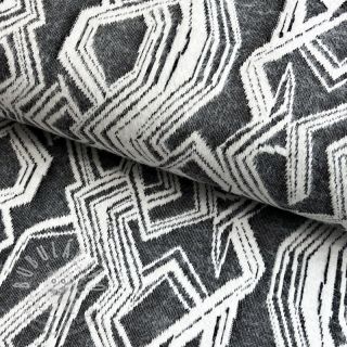 Pletenina jacquard Comfy Broken checks black