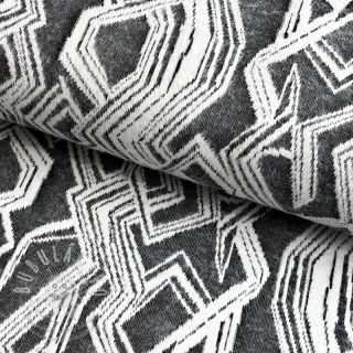 Pletenina jacquard Comfy Broken checks black