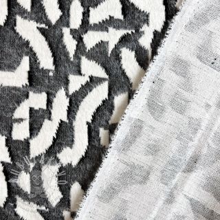 Pletenina jacquard Comfy Collage shapes grey
