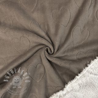 Kojenecký plyš TEDDY Hearts taupe
